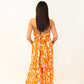 bigHit Fashion | Abstract Orange/White Sleeveless Self-Tie Jumpsuit