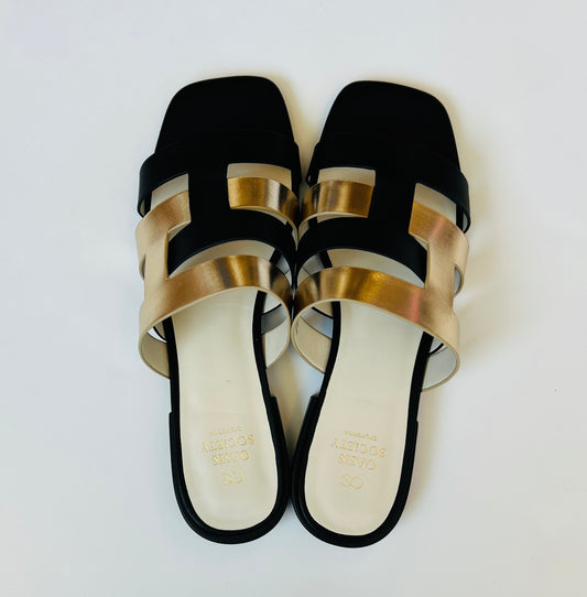 Oasis Society | Parker Black/Gold Sandals
