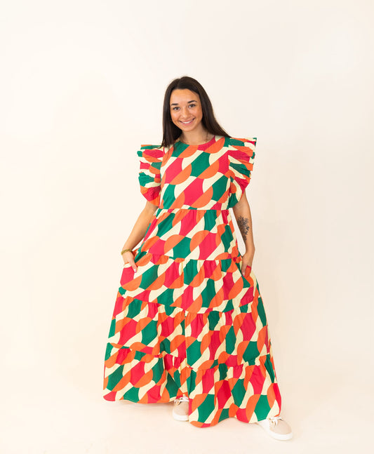 Peach Love | Color-Block Maxi Dress