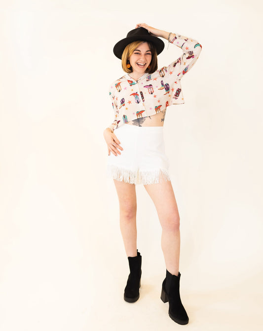 Nylon Apparel | Cowgirl Boot Long-Sleeved Crop